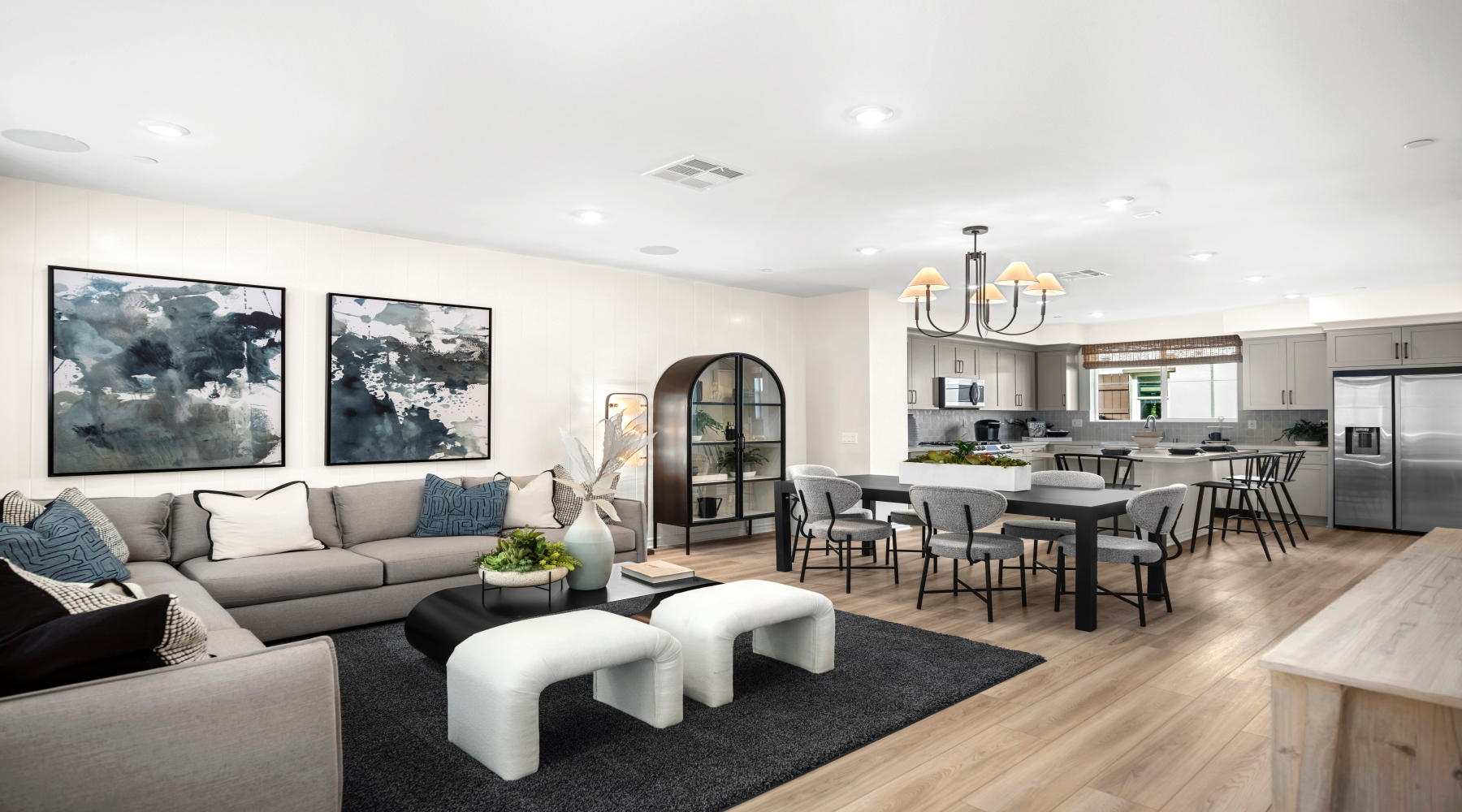 Amarante living, dining, and kitchen